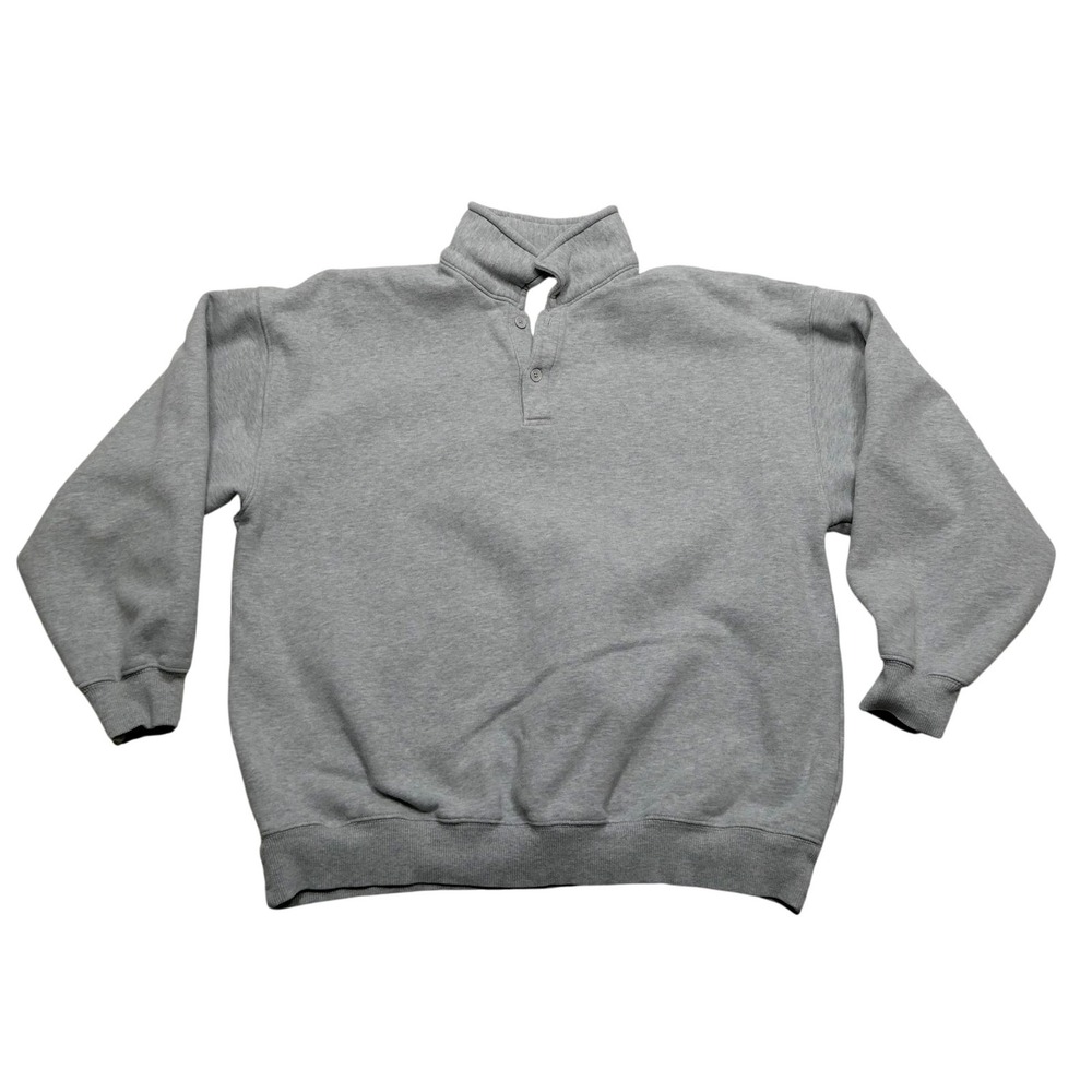 Tna Sweatshirt Womens Small Gray CozyAF Fleece Quarter Snap‎ Mock Neck Pullover